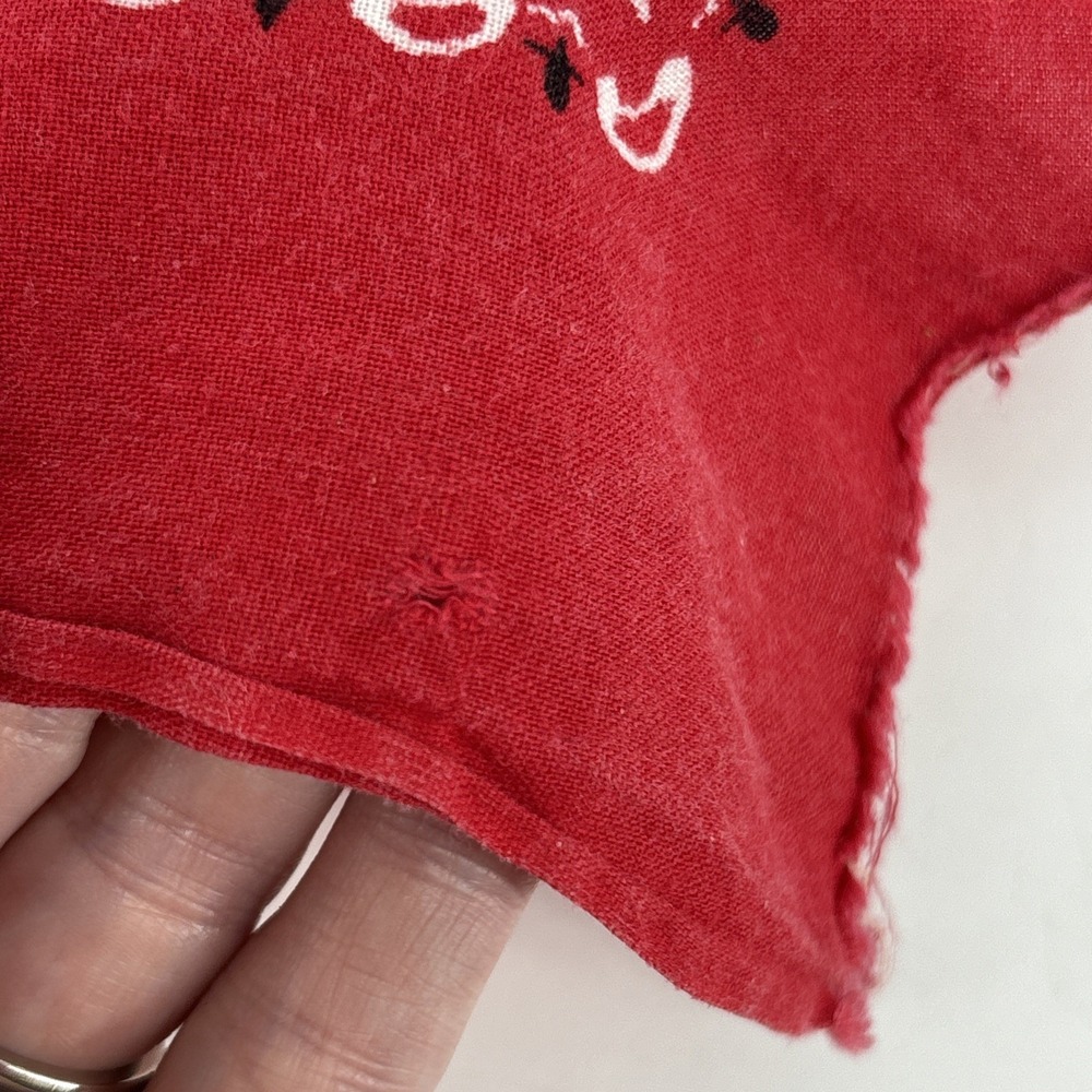 Vintage Western WAMCRAFT  Red 16" Bandana RN 16463  USA Cotton Handkerchief FLAW - Picture 8 of 8